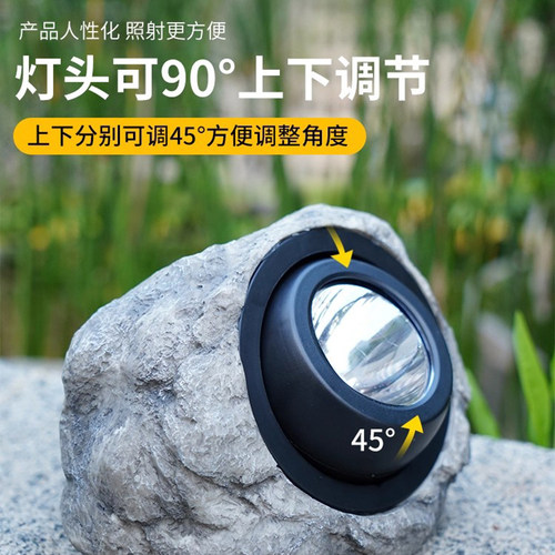 太阳能户外仿真石头射灯庭院灯花园布置小院子装饰草坪景观水射灯 - 图0