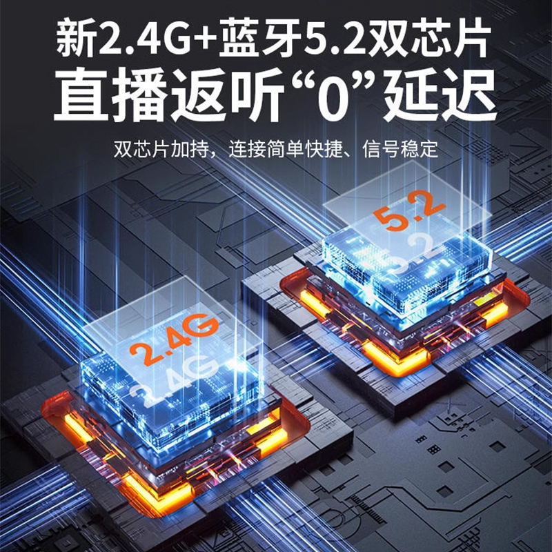 直播声卡专用无线监听耳机网红主播抖音跳舞唱歌耳返耳麦入挂耳式