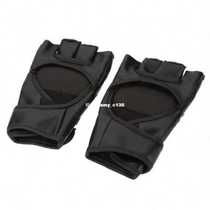 3 Colors PU Leather Half Finger Boxing Gloves Professional T