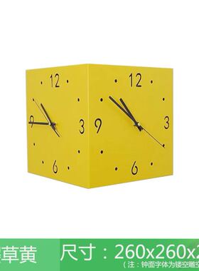Double sided corner clock，Wall mounted clock，Creati Decora