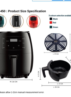6L large electric air fryer Touch Screen English Air fryer 1