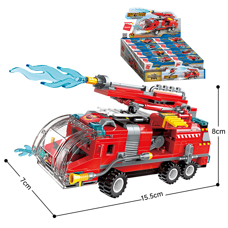 乐高积木男孩子益智拼装启蒙喷水消防车儿童小颗粒坦克车盒装玩具