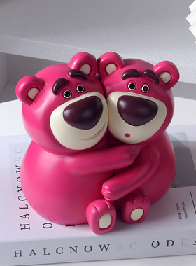 草莓熊书挡立书架摆件家居饰品