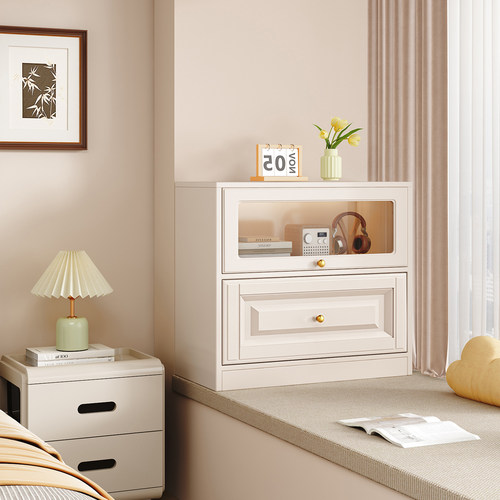 飘窗柜收纳柜书柜储物柜阳台窗台大容量简约置物柜落地柜储物柜子 - 图2