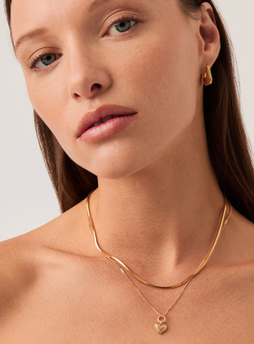 Missoma芭比迷你脊纹爱心项链轻奢小众女士新款高级感配饰送女友