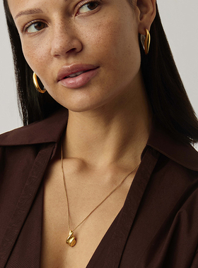 【组合】Savi x Missoma水波纹水滴吊坠项链金银双生耳饰首饰套组