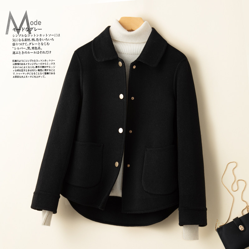 秋冬反季双面短款小个子羊绒大衣 上官慕毛呢外套