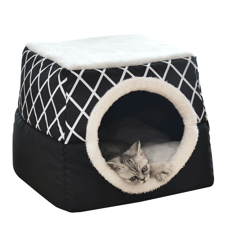 猫窝冬季保暖封闭式安全感猫咪用品睡窝冬季猫别墅狗窝四季通用 - 图3
