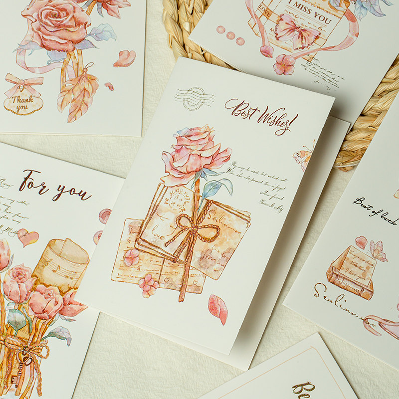 Alley sends teachers Teacher's Day greeting cards, envelope sets, flower cards, birthday wishes postcards, high-end graduation messages, folding cards, 520 Chinese Valentine's Day gifts for male and female friends