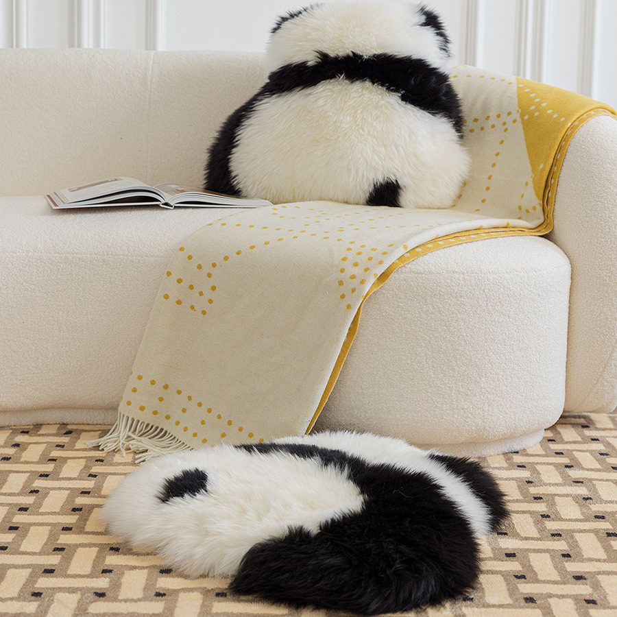 Mistywood｜真羊毛 萌兰花花同款熊猫抱枕公仔可爱靠垫沙发坐垫,淘宝优惠券,粉丝福利购,淘宝优惠卷