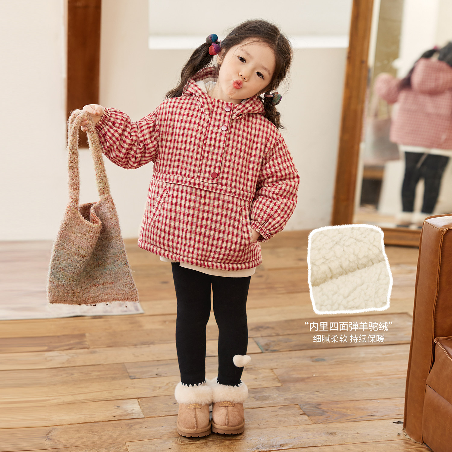 小O宝Okids童装宝宝加绒打底裤女2025冬季新款陈大猪婴儿保暖裤子,淘宝优惠券,粉丝福利购,淘宝优惠卷