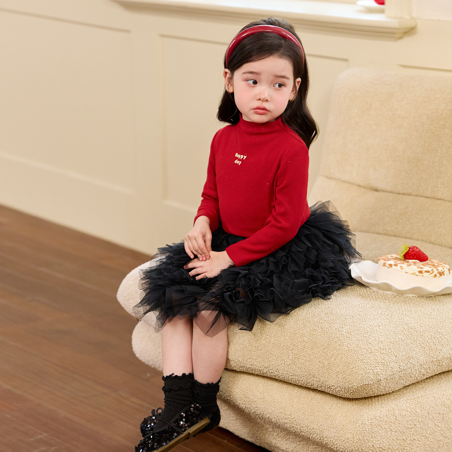 小O宝童装 宝宝柔软打底衫女半高领2025冬季新款女童加绒长袖t恤,淘宝优惠券,粉丝福利购,淘宝优惠卷