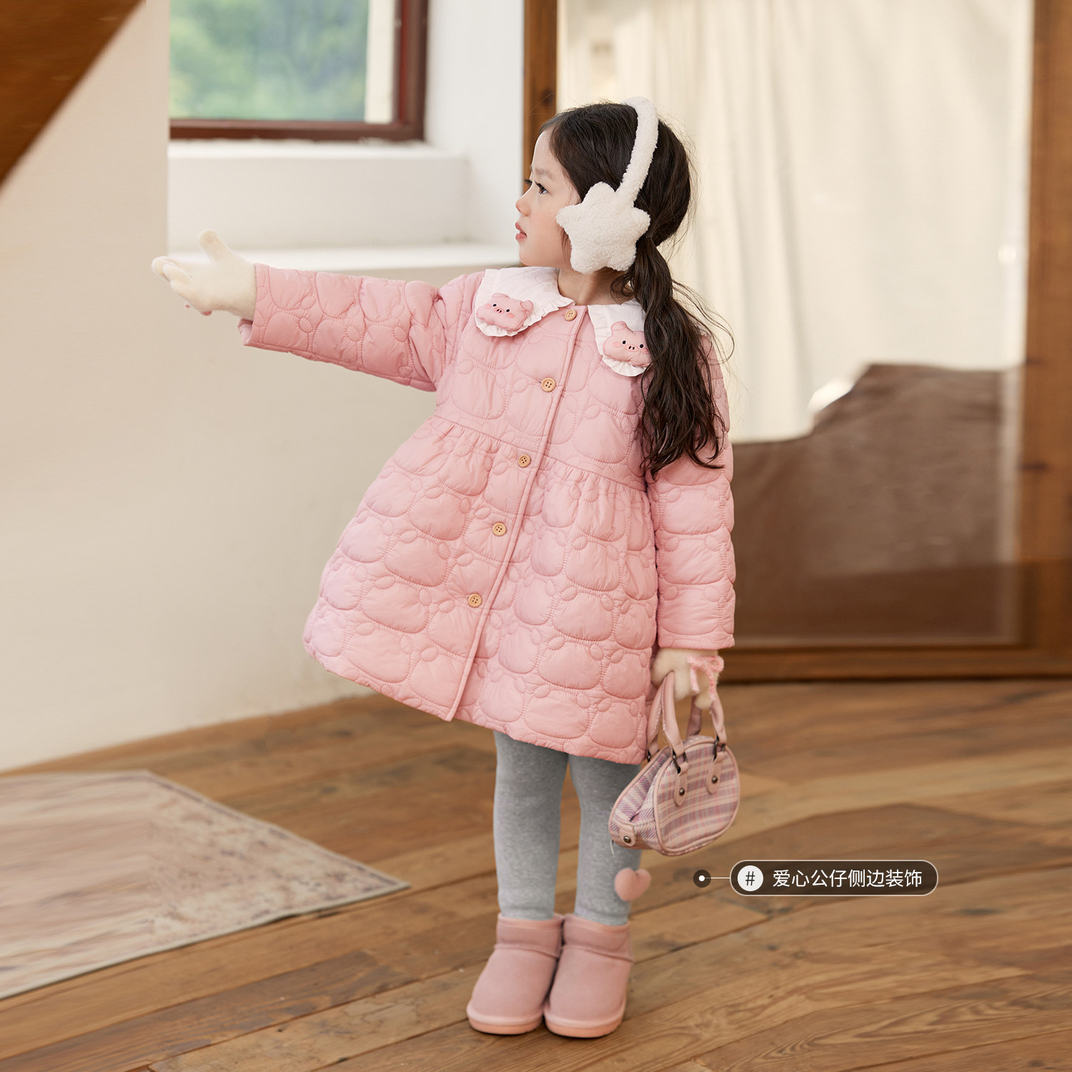 小O宝Okids童装宝宝加绒打底裤女2025冬季新款陈大猪婴儿保暖裤子,淘宝优惠券,粉丝福利购,淘宝优惠卷