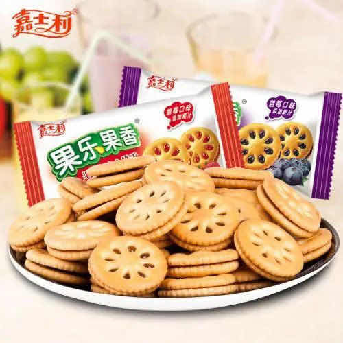 嘉士利果乐果香果酱休闲心夹心饼干 洛客食品夹心饼干