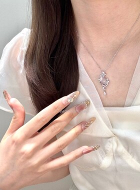 珠宝感925银新中式复古轻奢高级感气质水沫玉非洲翠镶钻葫芦项链