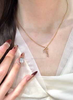 925纯银小红书爆款法式一字流苏满钻抽拉项链轻奢百搭精致高级感