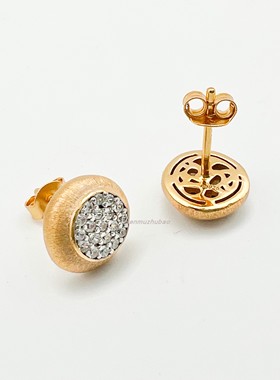 圆形泡泡钻拉丝精致高级项链耳钉