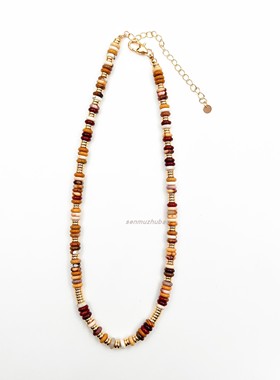 落日飞盘串珠项链天然鸡血石手链