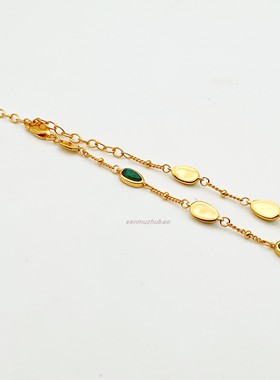 绿色满天星孔雀石手链纯银