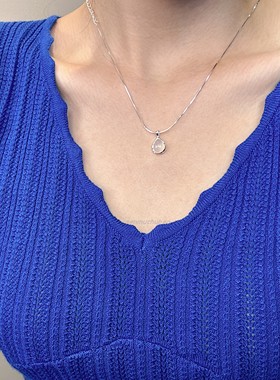 纯银镀金铜镀金黑玛瑙白水晶项链