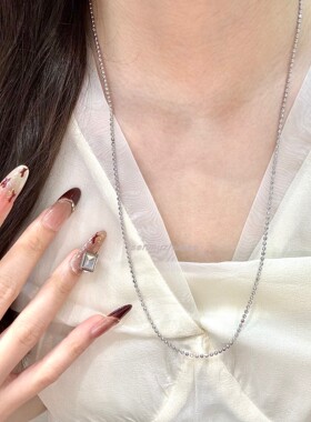 欧美925银轻奢高级感弯刀月亮抽拉项链长短款时尚百搭素链极简风