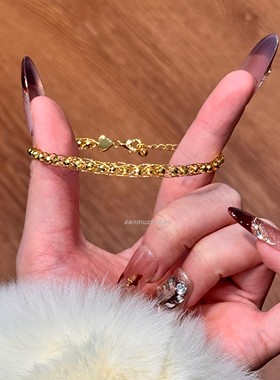 欧美爆闪925银单网绕线镭射珠手链编织造型轻奢时尚高级感设计感