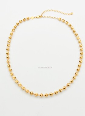 闪耀猫眼珠项链纯银镀金