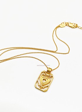 爱与和平纯银项链镀18k金小众