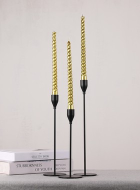 亚马逊跨境金色铁艺烛台光