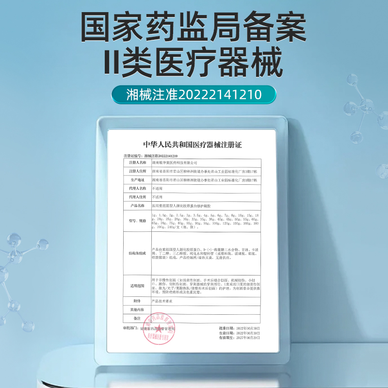 医用三型人源化胶原蛋白皮肤修复护理膜重组人体表皮成长因子凝胶 - 图2