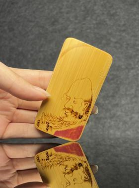 竹雕无事牌男士吊坠竹子把件