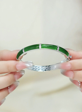 925银复古无事牌贵妃手镯女新中式宫廷风国潮开口手环送妈妈礼物