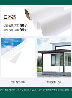 白色不透明全遮光防窥玻璃贴纸
