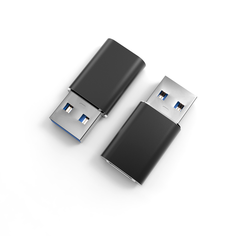 尚优琦USB3.0转TYPE-C母转接头USB3.1Gen2高速传输数据线电脑A转C口适用三星T5移动固态硬盘盒数字耳机转换器