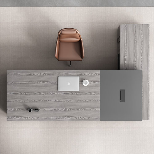 高档大气老板桌总裁桌椅组合轻奢创意简约现代经理办公室办公桌椅 - 图3