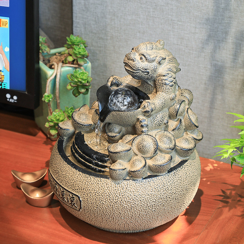 汉韵堂桌面流水摆件客厅电视柜办公室前台循环水景招财开业小礼品,淘宝优惠券,粉丝福利购,淘宝优惠卷