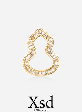 轻奢简约锆石男女葫芦胸针饰品