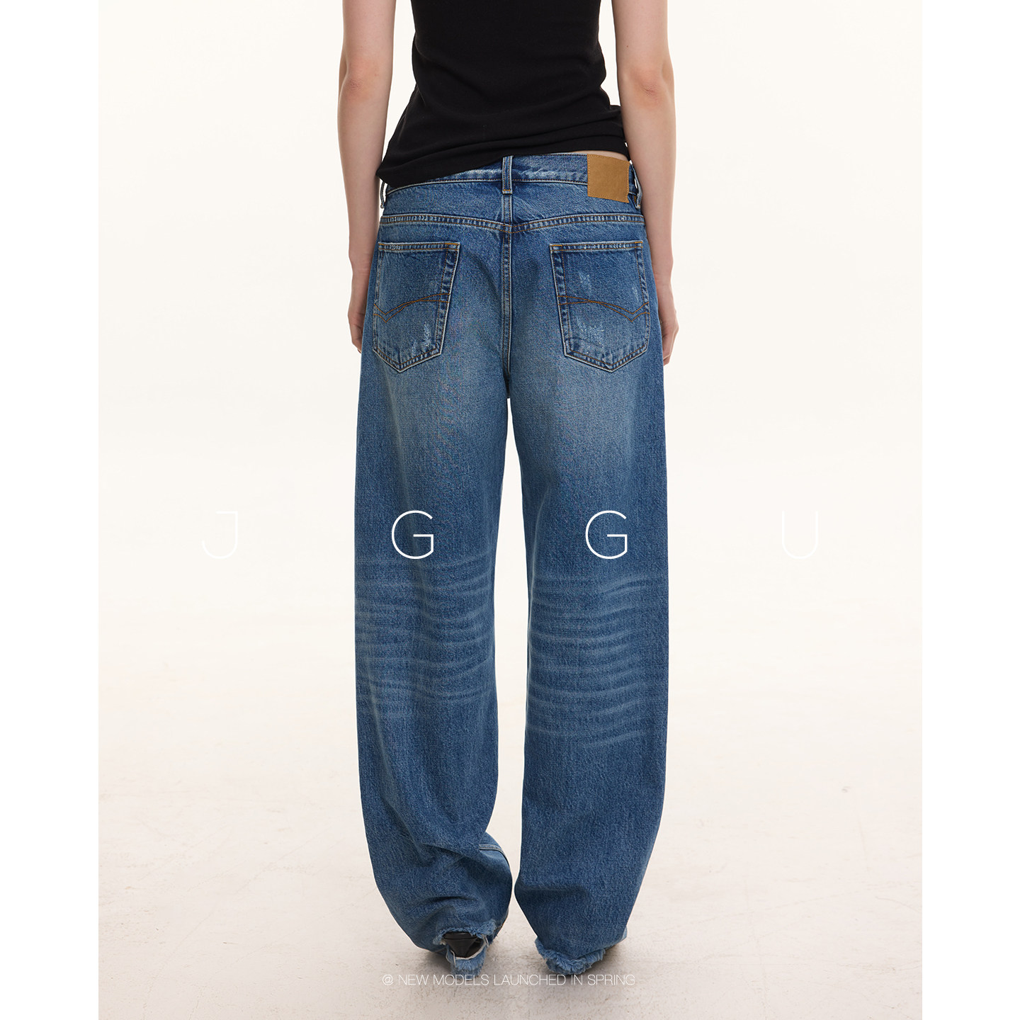 晶咕黑标JGGU 【封神修腿裤】重磅复古水洗破洞弯刀直筒牛仔裤女,淘宝优惠券,粉丝福利购,淘宝优惠卷