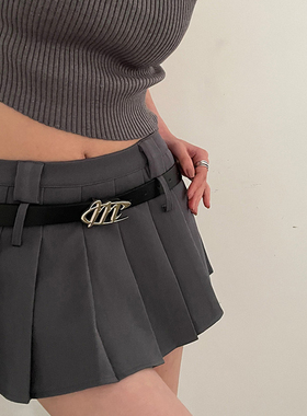 刺毛叔叔女PU合金平滑扣腰带