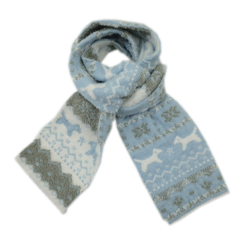 费尔岛风猫咪提花针织软糯围巾女2025新款秋冬氛围感保暖百搭围脖,淘宝优惠券,粉丝福利购,淘宝优惠卷