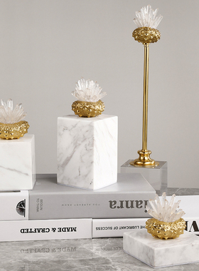 轻奢天然水晶花卧室客厅家居摆件