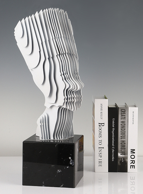 三维立体大号金属头像软装饰摆设