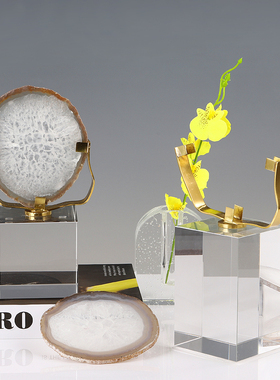 天然书房电视柜软装饰品水晶底座