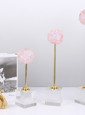 美克美家粉色独舞水晶家居摆设
