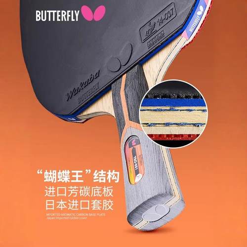 蝴蝶乒乓球拍专业级碳素单拍官方正品蝴蝶王樊振东波尔孔令辉8星 - 图0