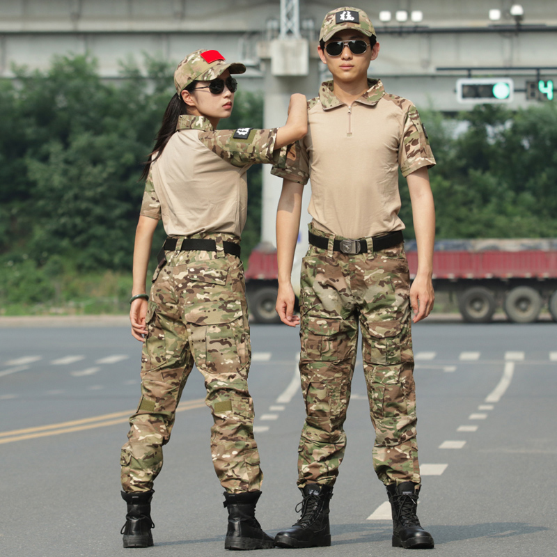 蛙人作训服弹力短袖夏作战训练教官服户外CS拓展活动野营军训蛙服-图1