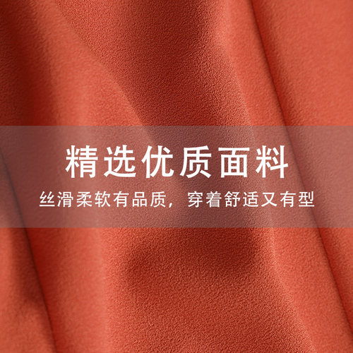 靓诺花边领桔色衬衫女2024秋季新款别致漂亮小衫长袖上衣LC23313A - 图3