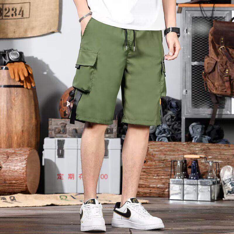 工装短裤男士夏季宽松五分裤多口袋机能运动中裤潮牌ins休闲裤衩,淘宝优惠券,粉丝福利购,淘宝优惠卷