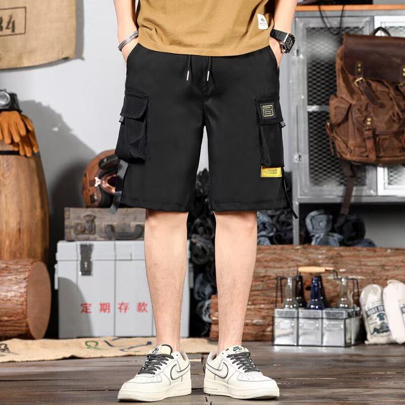 工装短裤男士夏季宽松五分裤多口袋机能运动中裤潮牌ins休闲裤衩,淘宝优惠券,粉丝福利购,淘宝优惠卷
