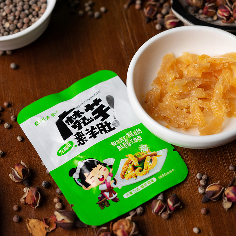 绿州素食河源魔芋香辣味儿时素毛肚 绿州素食面筋制品